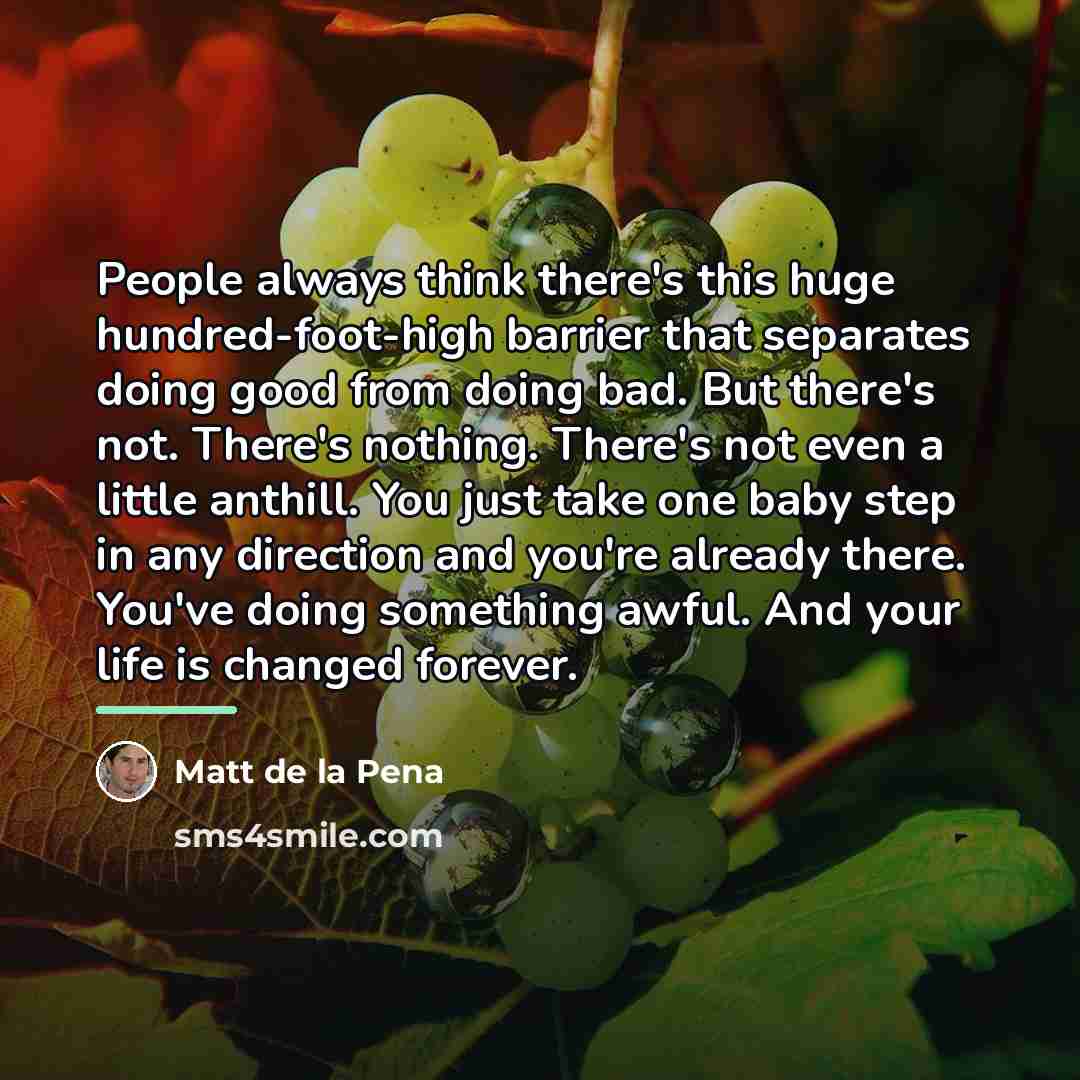 “People always think there's this huge hundred-foot-high barrier that separates…” quote by Matt de la Pena