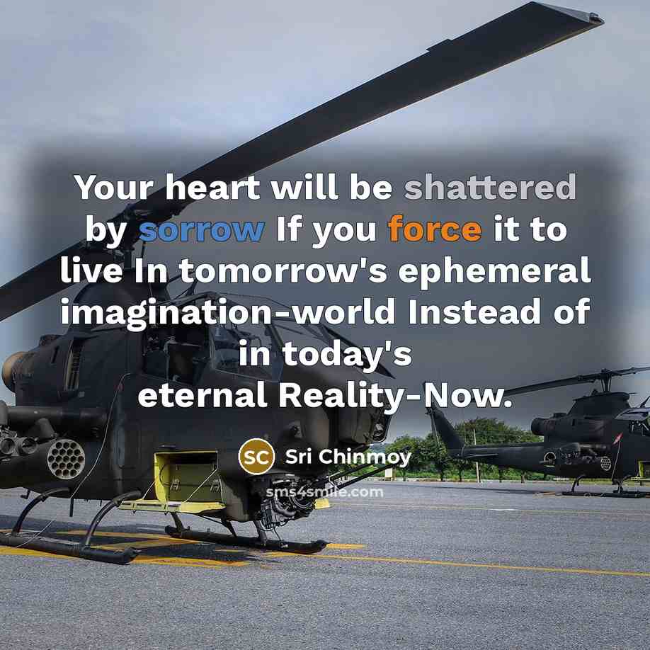 “Your heart will be shattered by sorrow If you force…” quote by Sri Chinmoy