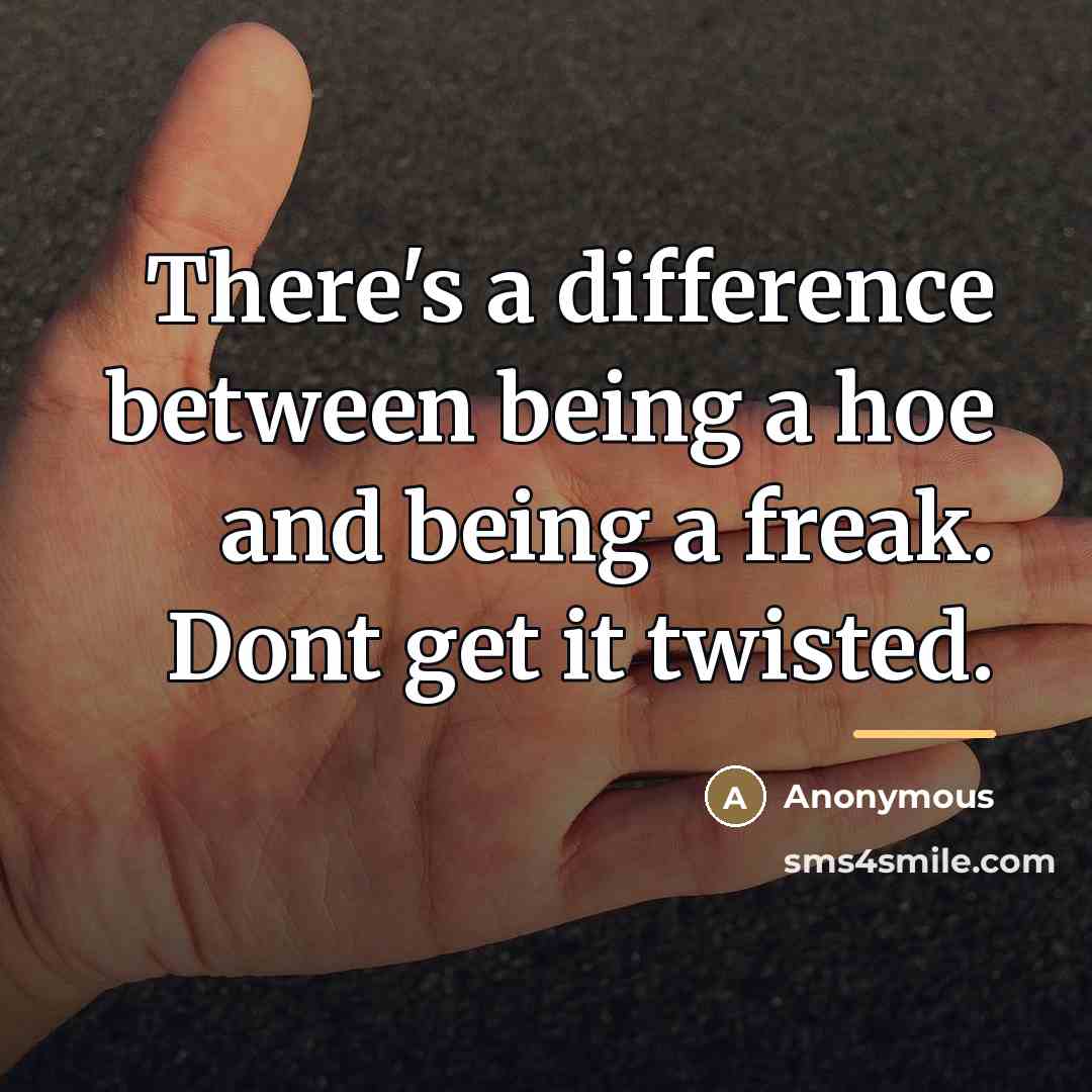 “There's a difference between being a hoe and being a…” quote by Anonymous