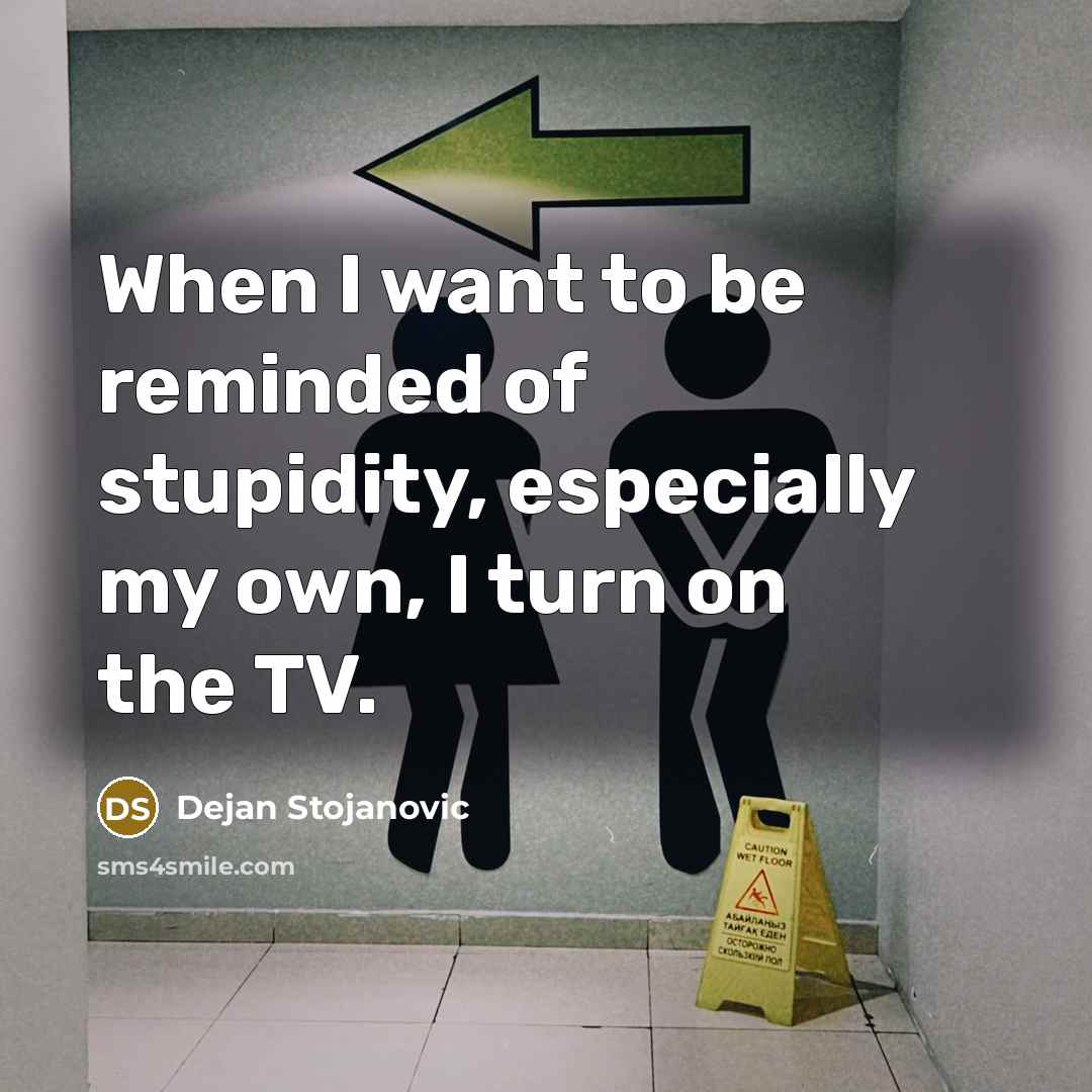 “When I want to be reminded of stupidity, especially my…” quote by Dejan Stojanovic