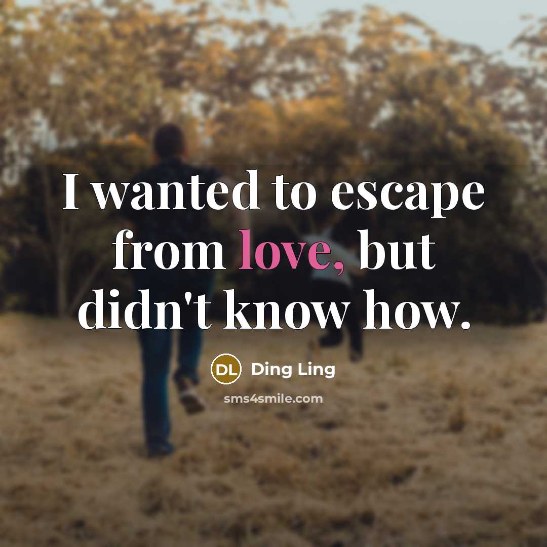“I wanted to escape from love, but didn't know how.” quote by Ding Ling