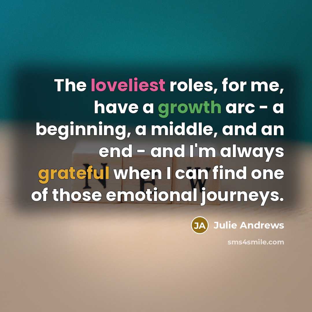 “The loveliest roles, for me, have a growth arc -…” quote by Julie Andrews
