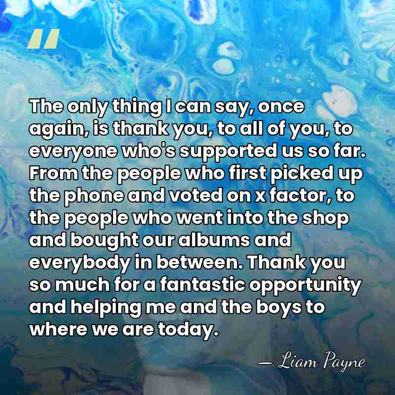 The only thing I can say, once again, is thank you, to&hellip; - Liam Payne