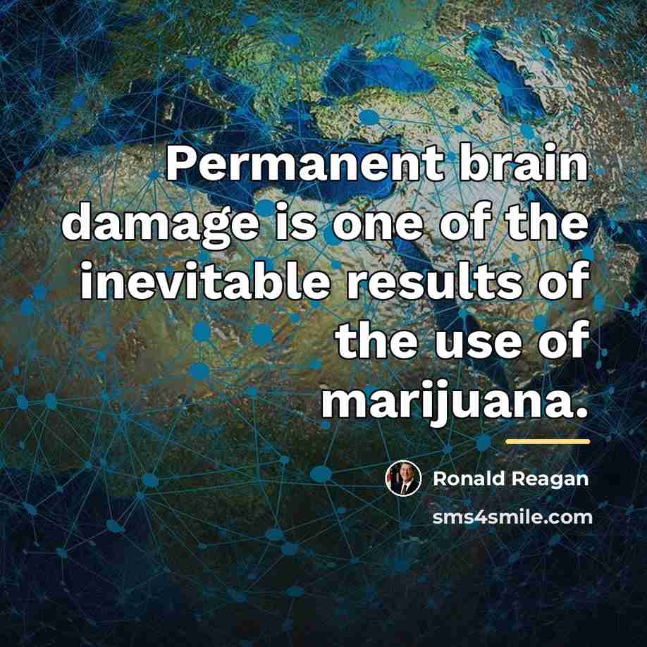 “Permanent brain damage is one of the inevitable results of…” quote by Ronald Reagan