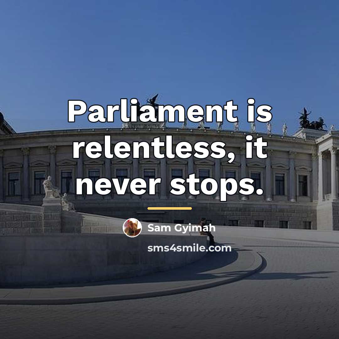 “Parliament is relentless, it never stops.…” quote by Sam Gyimah