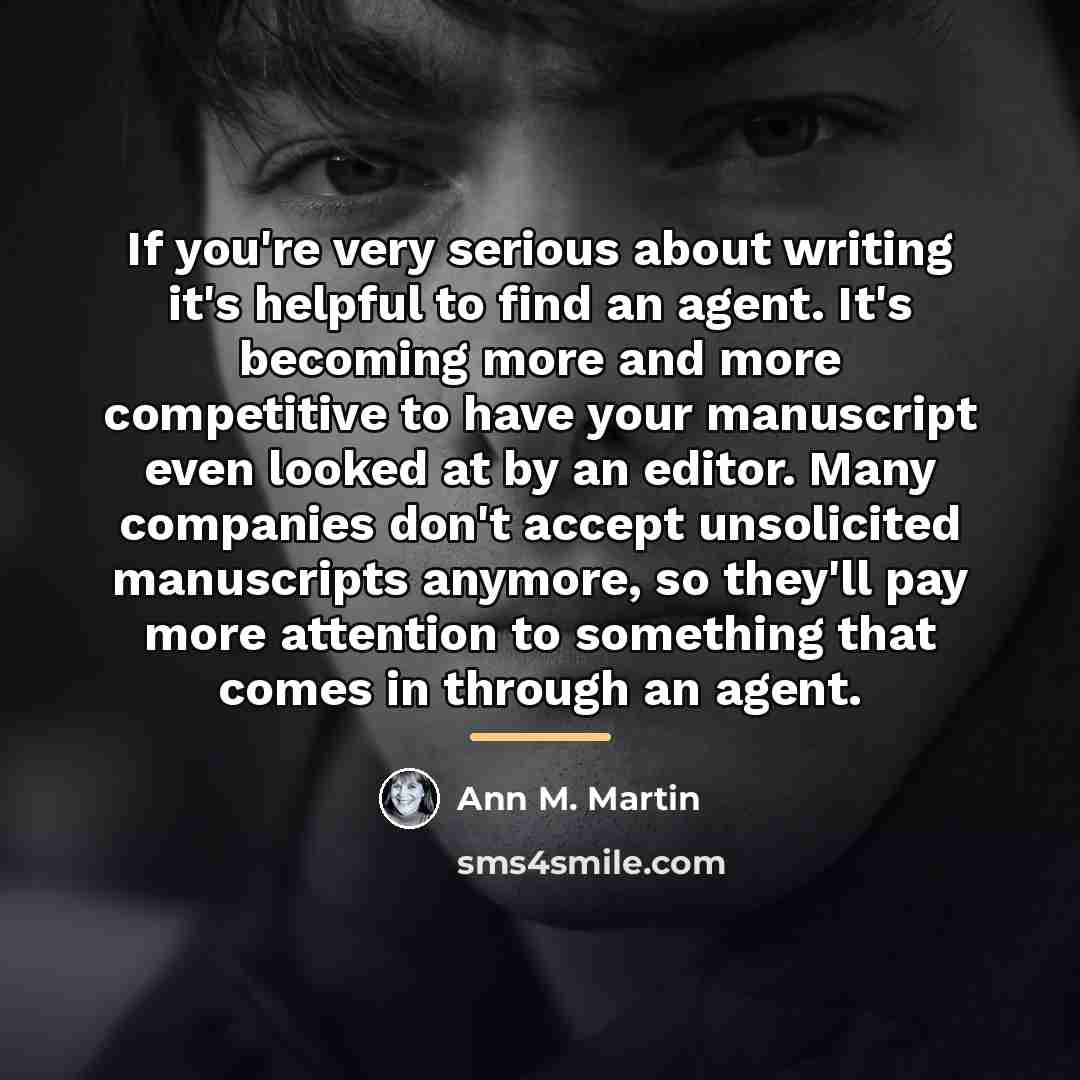 “If you're very serious about writing it's helpful to find…” quote by Ann M. Martin