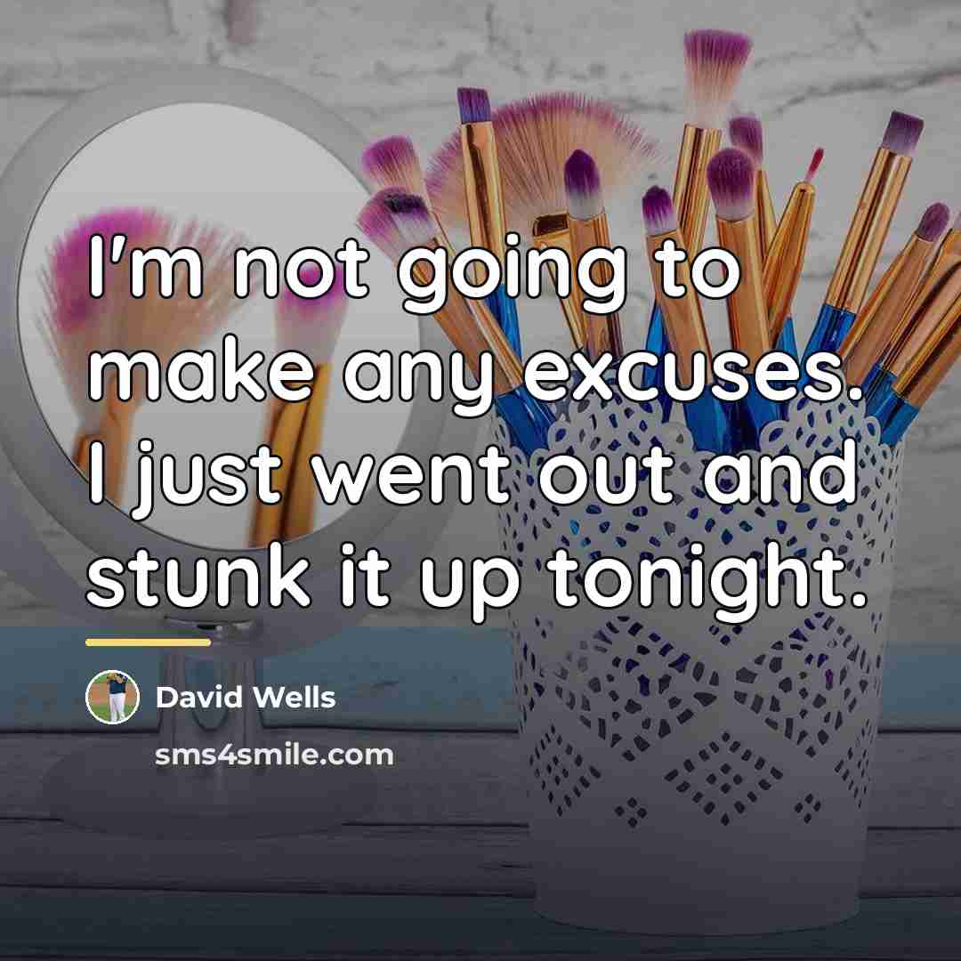 “I'm not going to make any excuses. I just went…” quote by David Wells