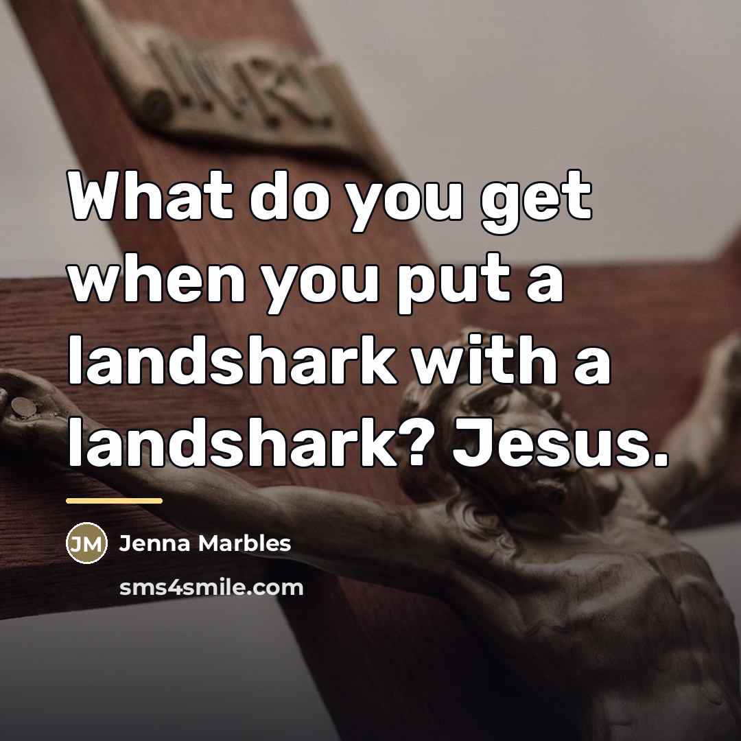 “What do you get when you put a landshark with…” quote by Jenna Marbles