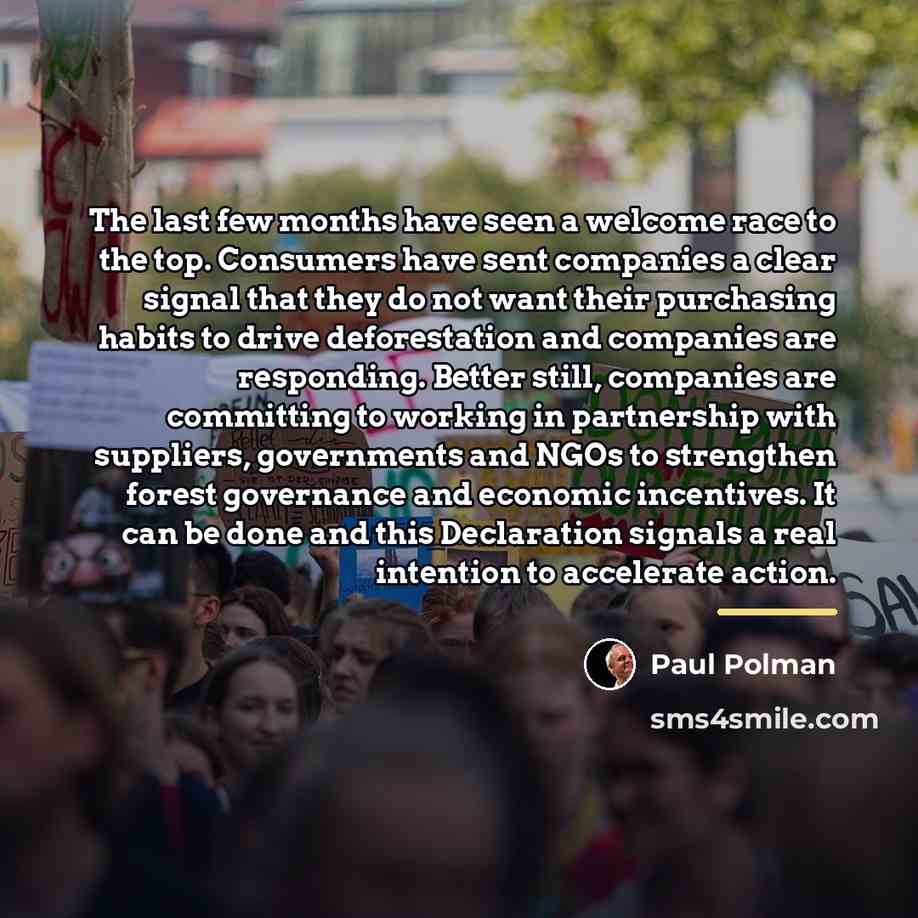 “The last few months have seen a welcome race to…” quote by Paul Polman