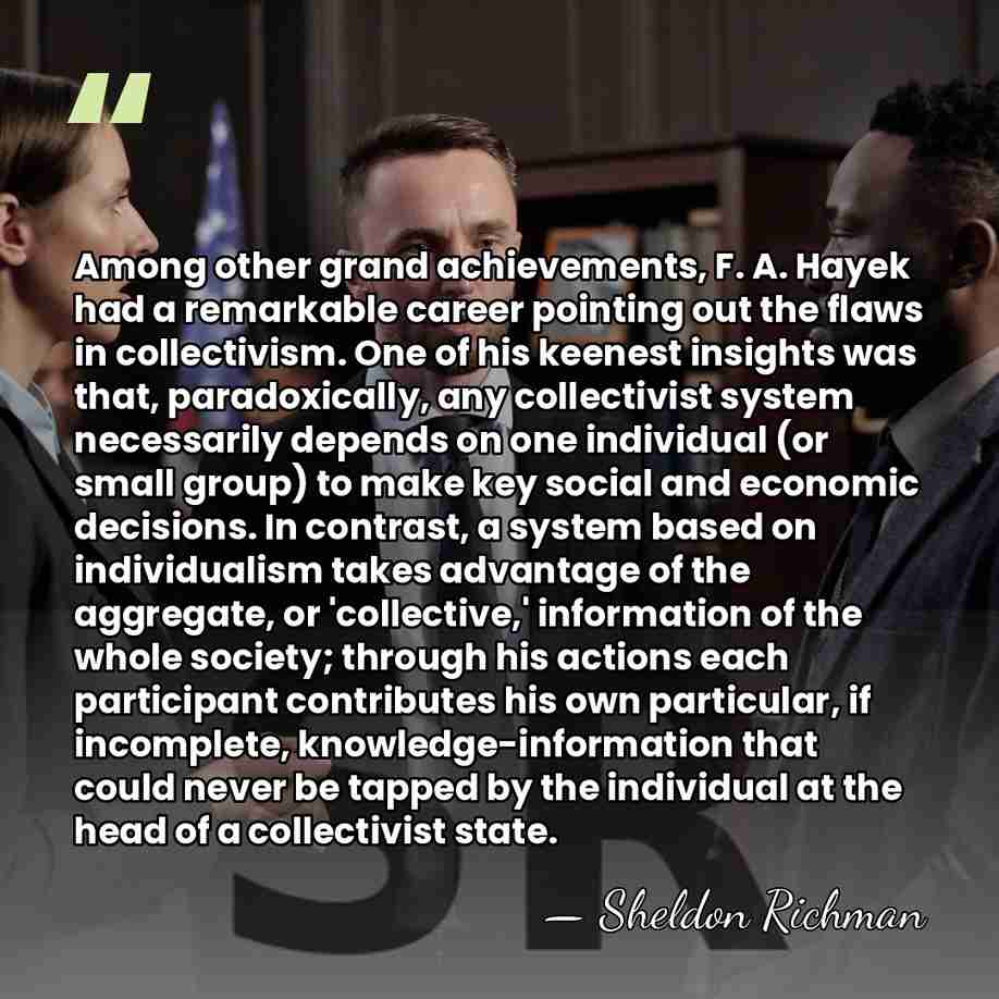 Among other grand achievements, F. A. Hayek had a remarkable career pointing&hellip; - Sheldon Richman