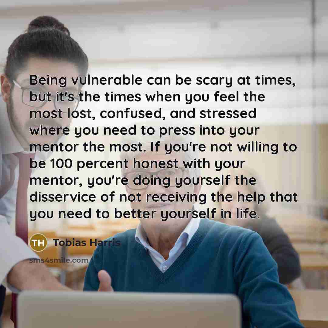 “Being vulnerable can be scary at times, but it's the…” quote by Tobias Harris