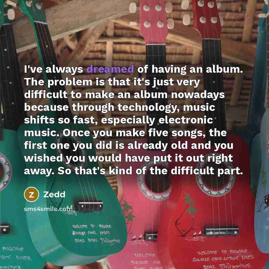“I've always dreamed of having an album. The problem is…” quote by Zedd