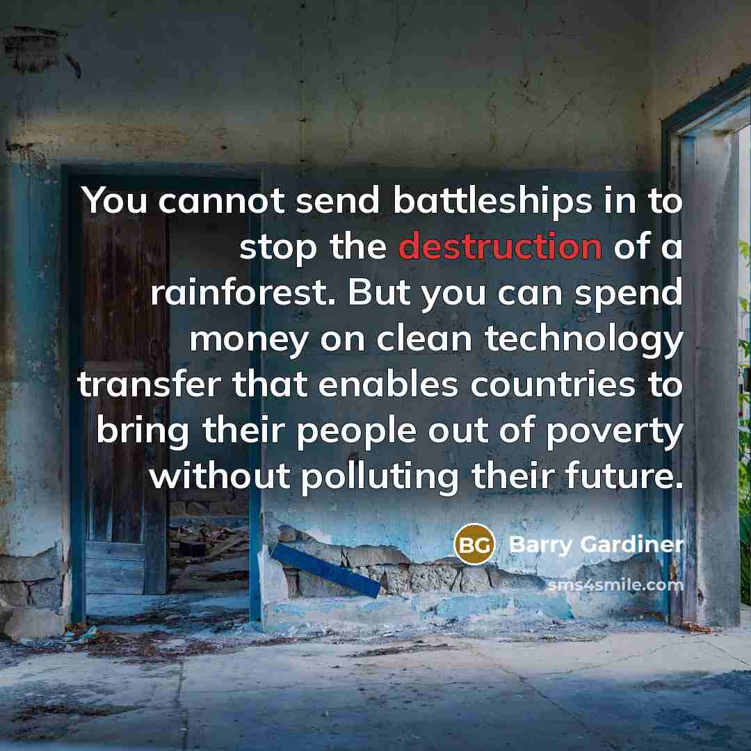 “You cannot send battleships in to stop the destruction of…” quote by Barry Gardiner