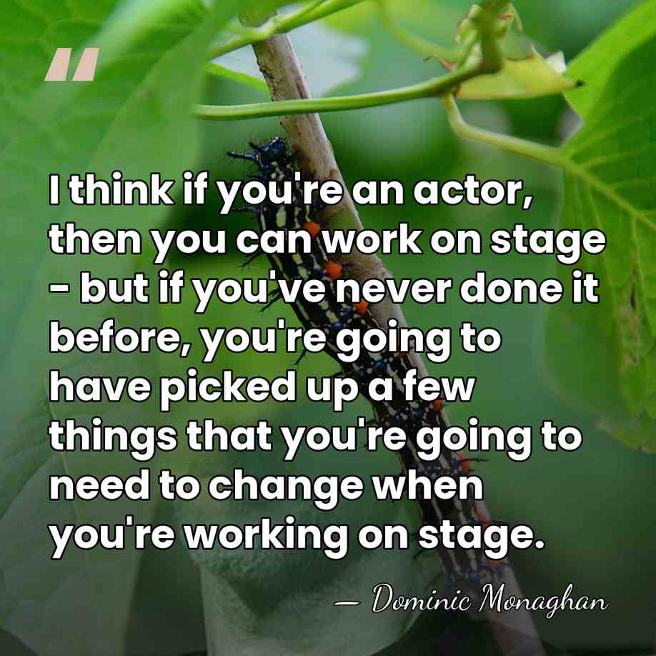 I think if you're an actor, then you can work on stage&hellip; - Dominic Monaghan