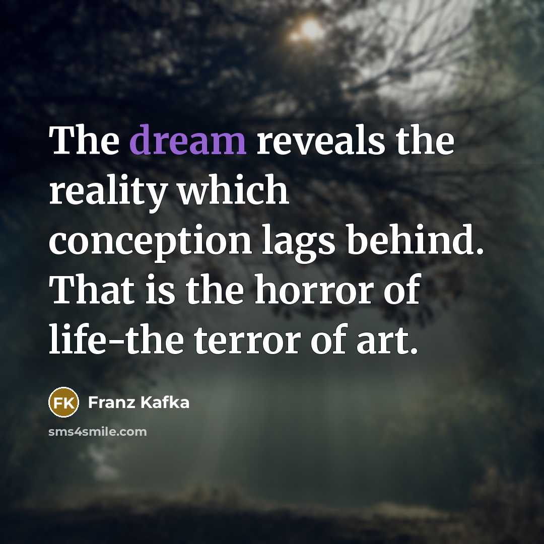 “The dream reveals the reality which conception lags behind. That…” quote by Franz Kafka