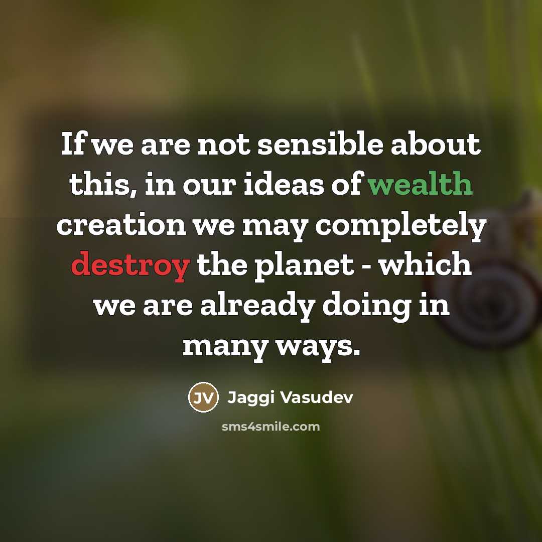 “If we are not sensible about this, in our ideas…” quote by Jaggi Vasudev