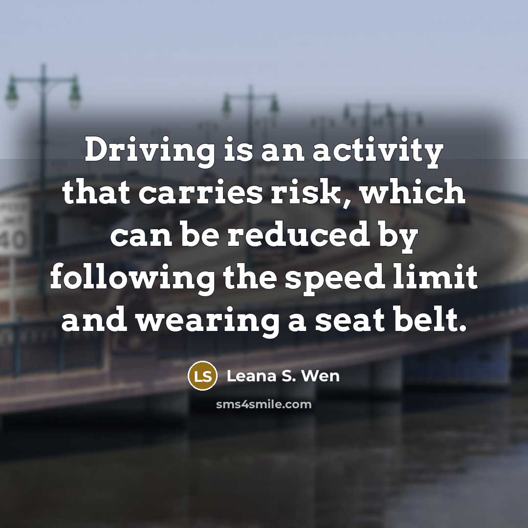 “Driving is an activity that carries risk, which can be…” quote by Leana S. Wen