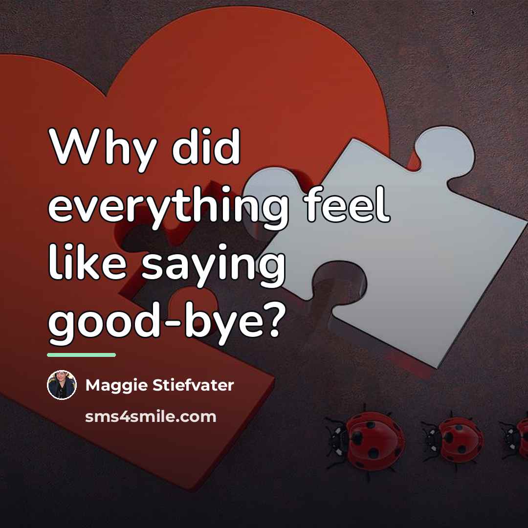 “Why did everything feel like saying good-bye?…” quote by Maggie Stiefvater