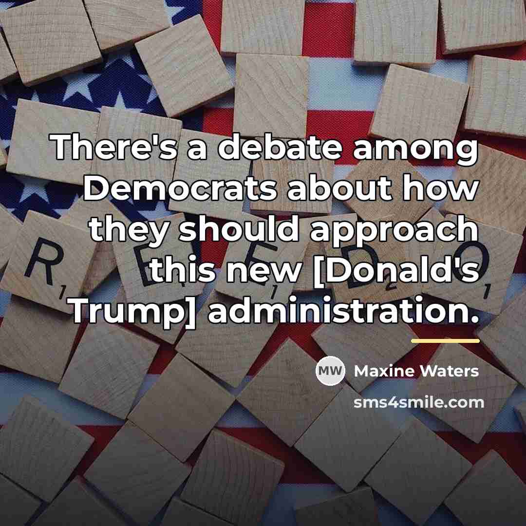 “There's a debate among Democrats about how they should approach…” quote by Maxine Waters