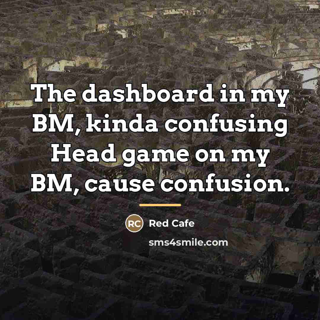 “The dashboard in my BM, kinda confusing Head game on…” quote by Red Cafe