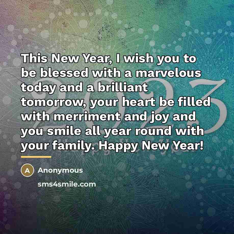 “This New Year, I wish you to be blessed with…” quote by Anonymous