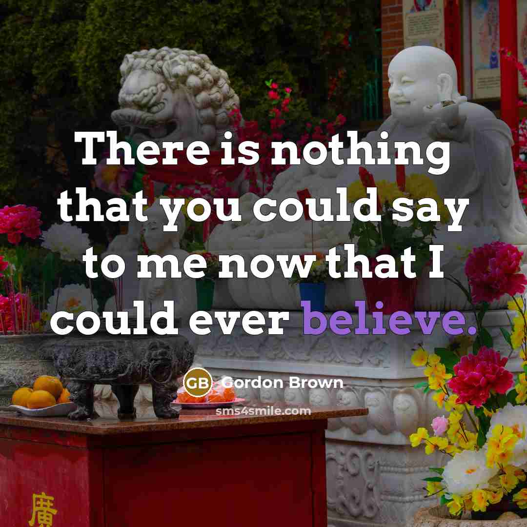 “There is nothing that you could say to me now…” quote by Gordon Brown