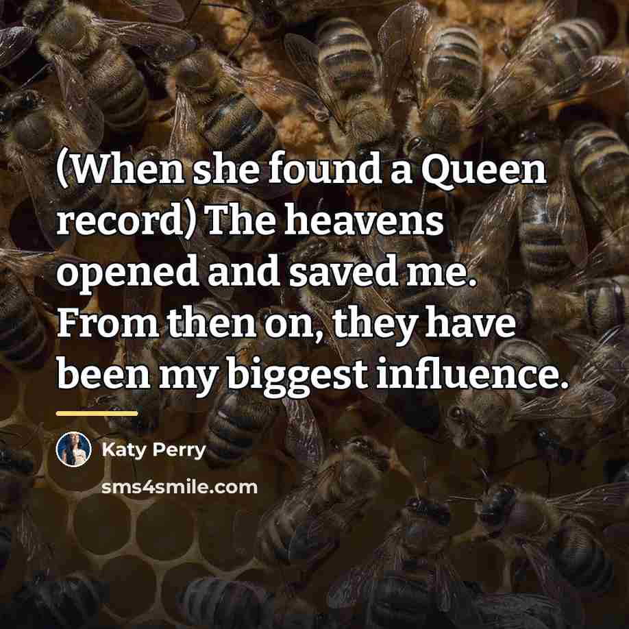 “(When she found a Queen record) The heavens opened and…” quote by Katy Perry