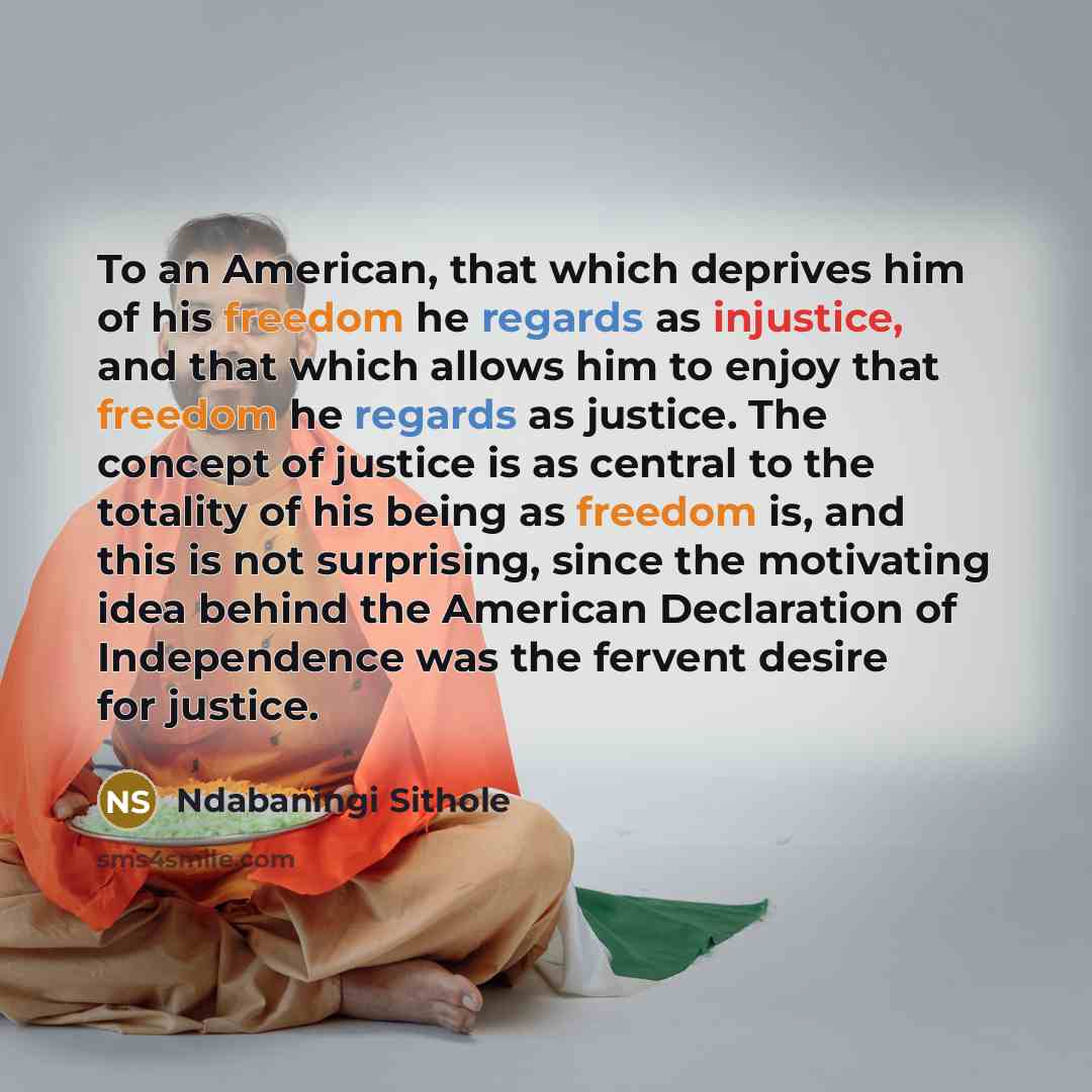 “To an American, that which deprives him of his freedom…” quote by Ndabaningi Sithole