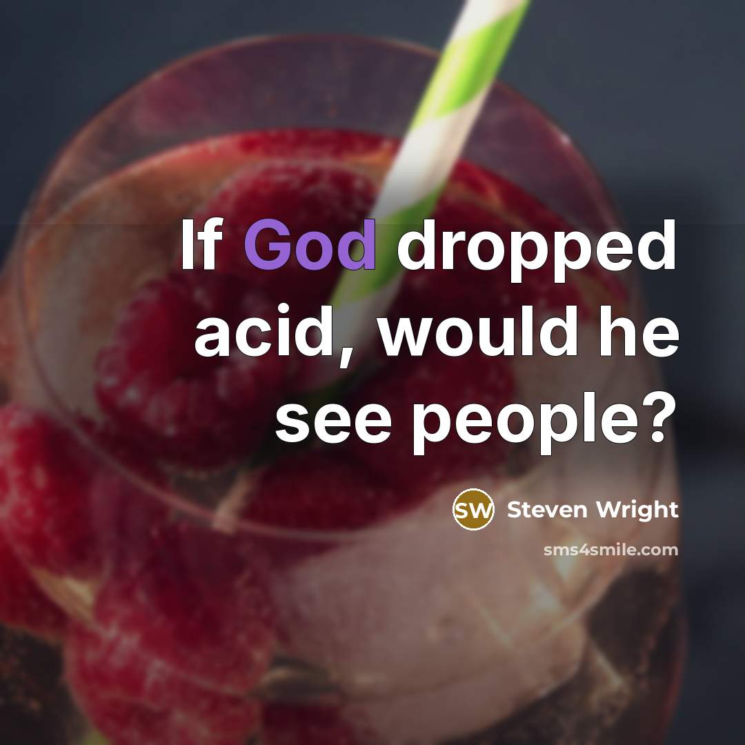 “If God dropped acid, would he see people?…” quote by Steven Wright