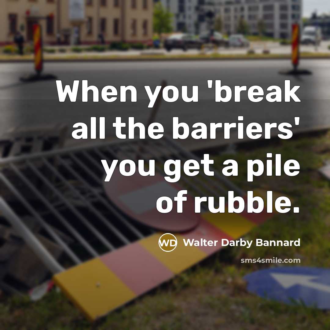 “When you 'break all the barriers' you get a pile…” quote by Walter Darby Bannard