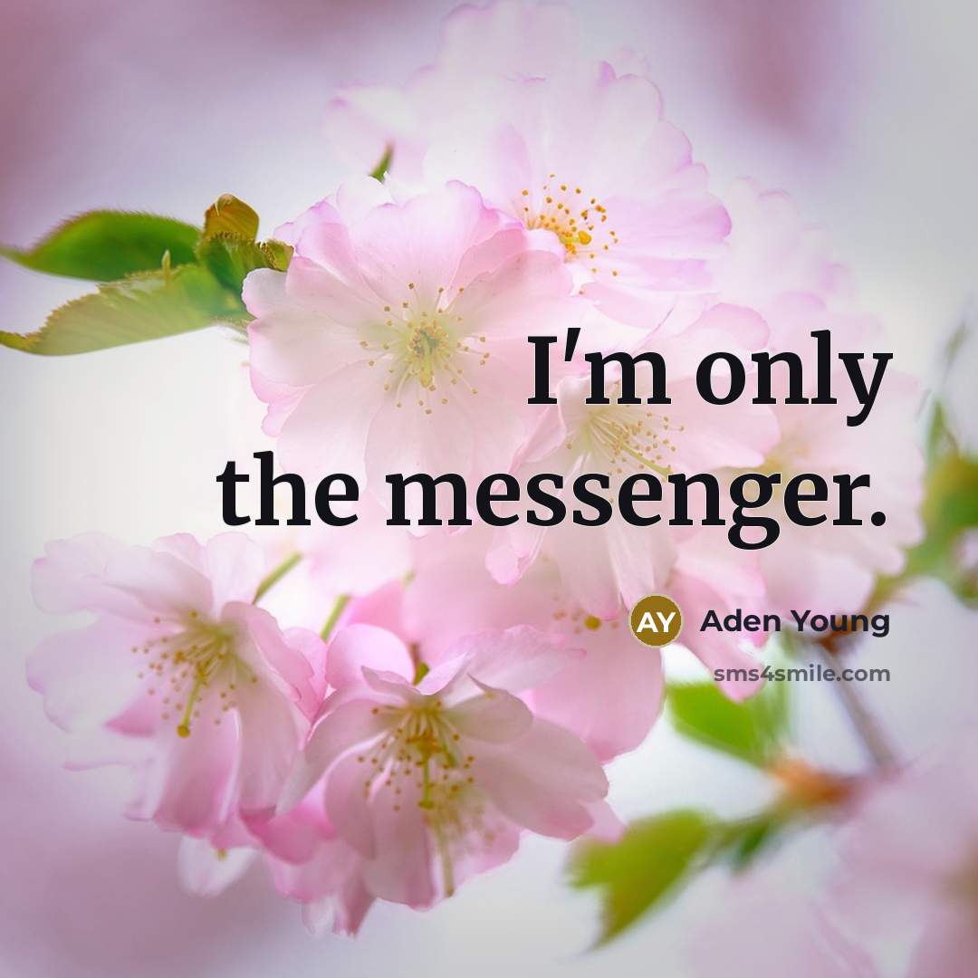 “I'm only the messenger.” quote by Aden Young