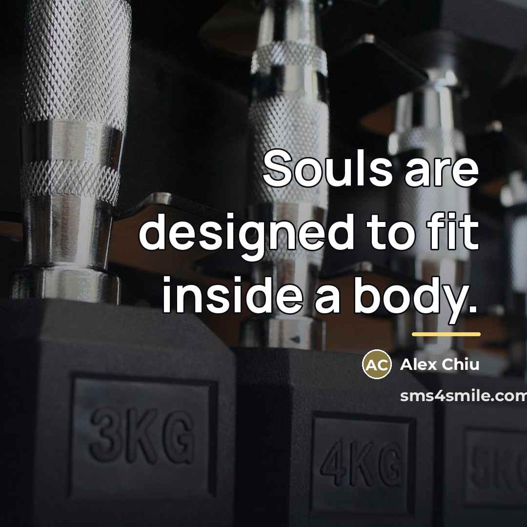 “Souls are designed to fit inside a body.…” quote by Alex Chiu