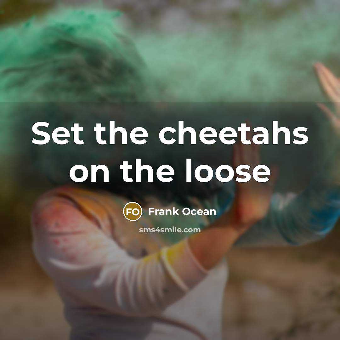 “Set the cheetahs on the loose” quote by Frank Ocean
