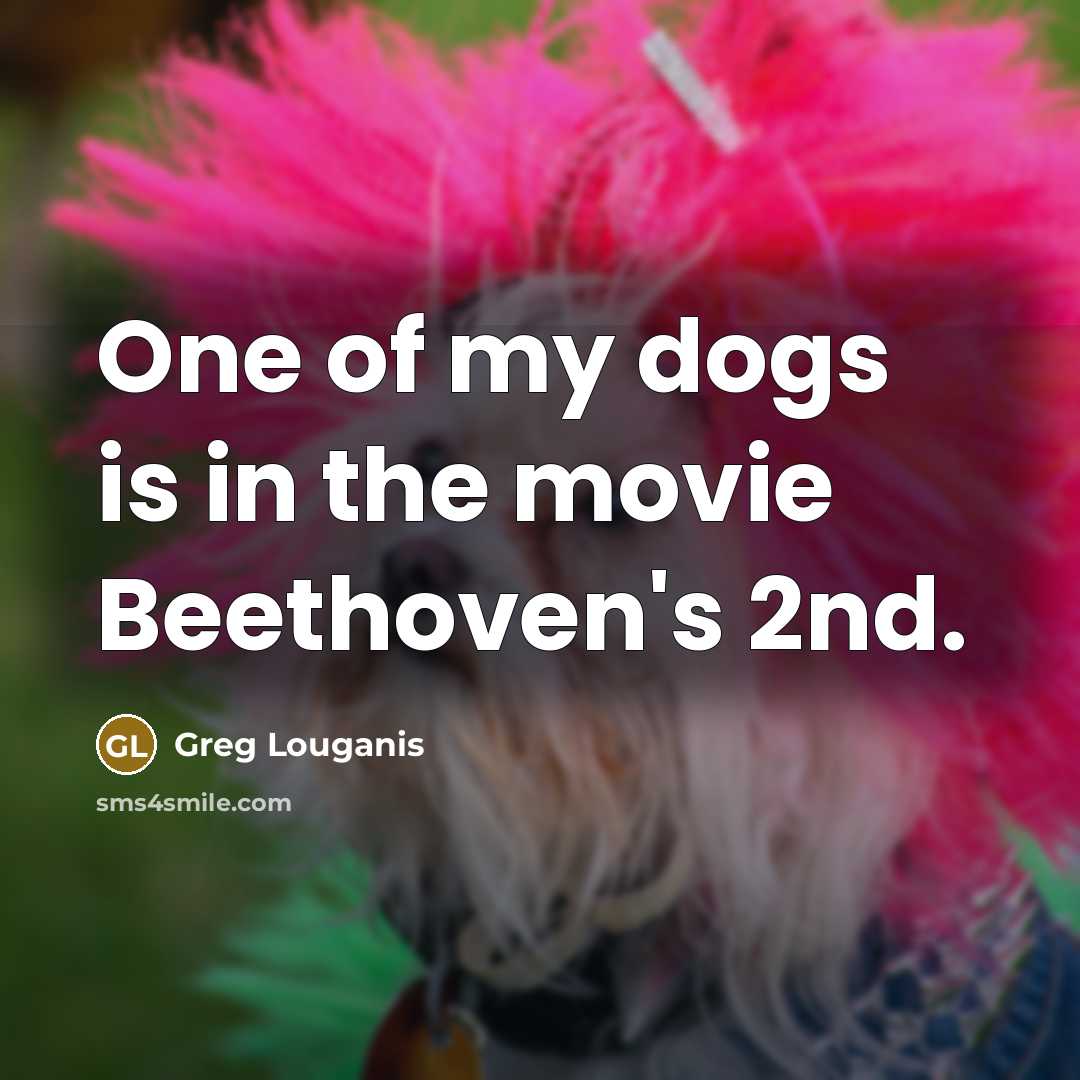 “One of my dogs is in the movie Beethoven's 2nd.…” quote by Greg Louganis