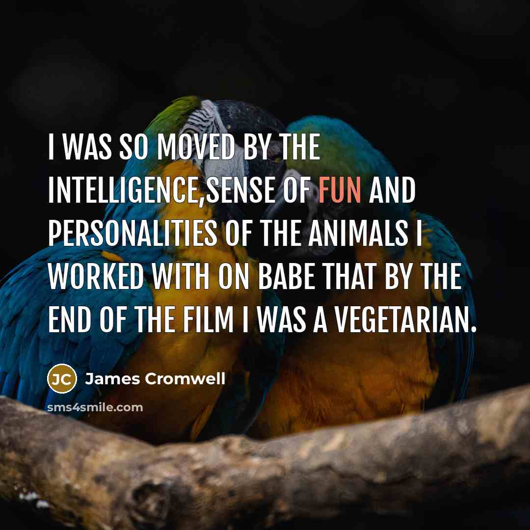 “I was so moved by the intelligence,sense of fun and…” quote by James Cromwell