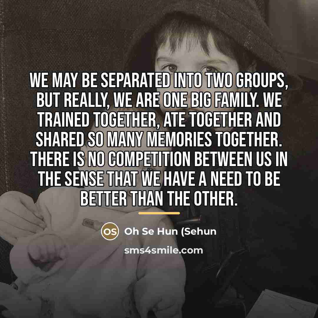 “We may be separated into two groups, but really, we…” quote by Oh Se Hun