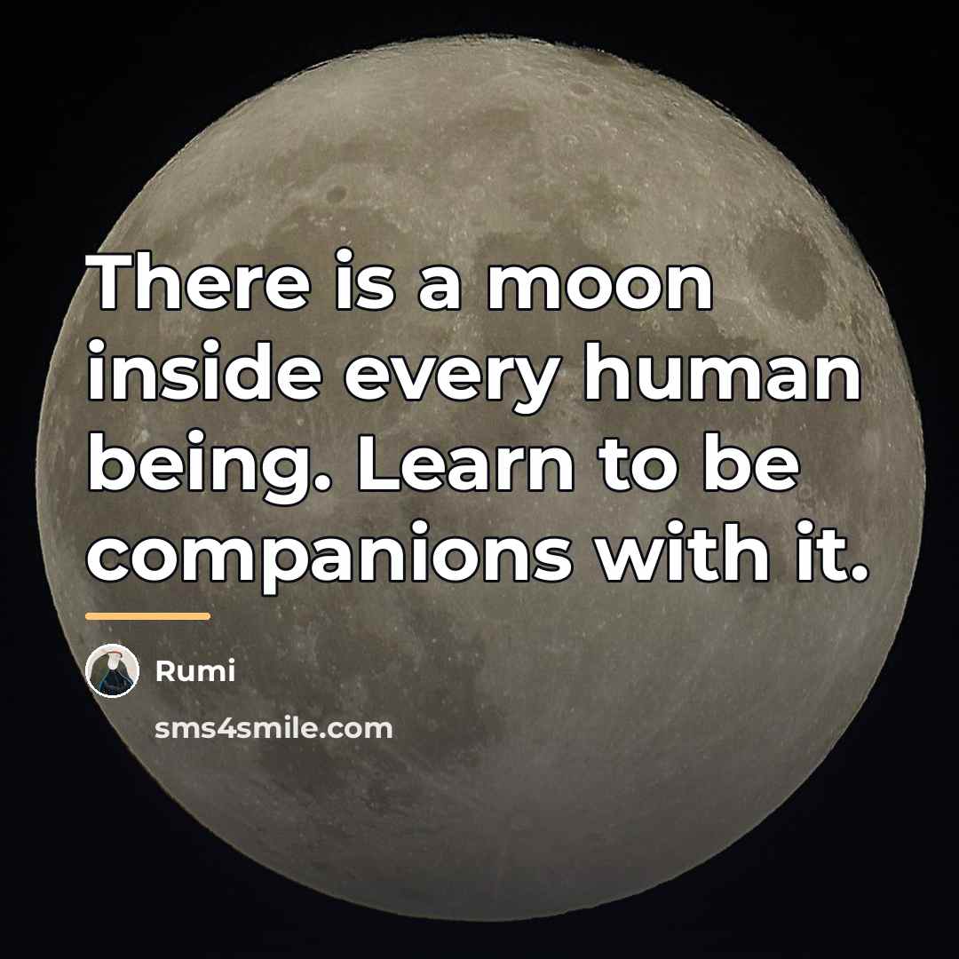“There is a moon inside every human being. Learn to…” quote by Rumi