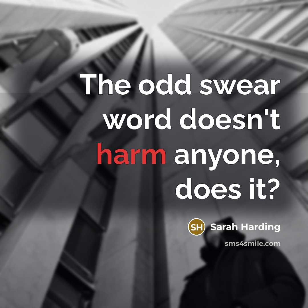 “The odd swear word doesn't harm anyone, does it?…” quote by Sarah Harding