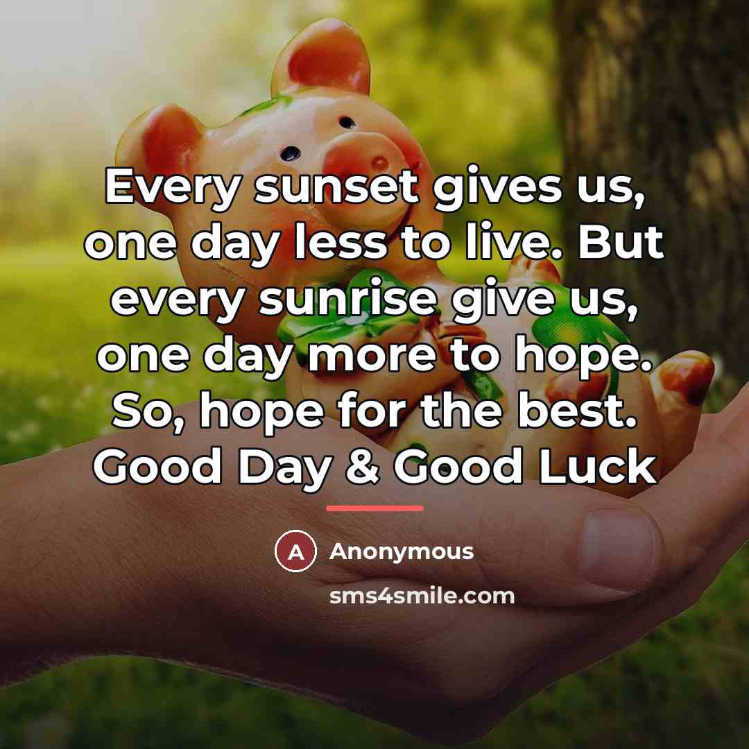 “Every sunset gives us, one day less to live. But…” quote by Anonymous