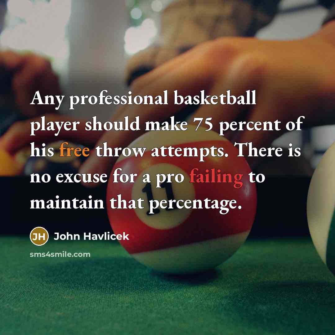 “Any professional basketball player should make 75 percent of his…” quote by John Havlicek