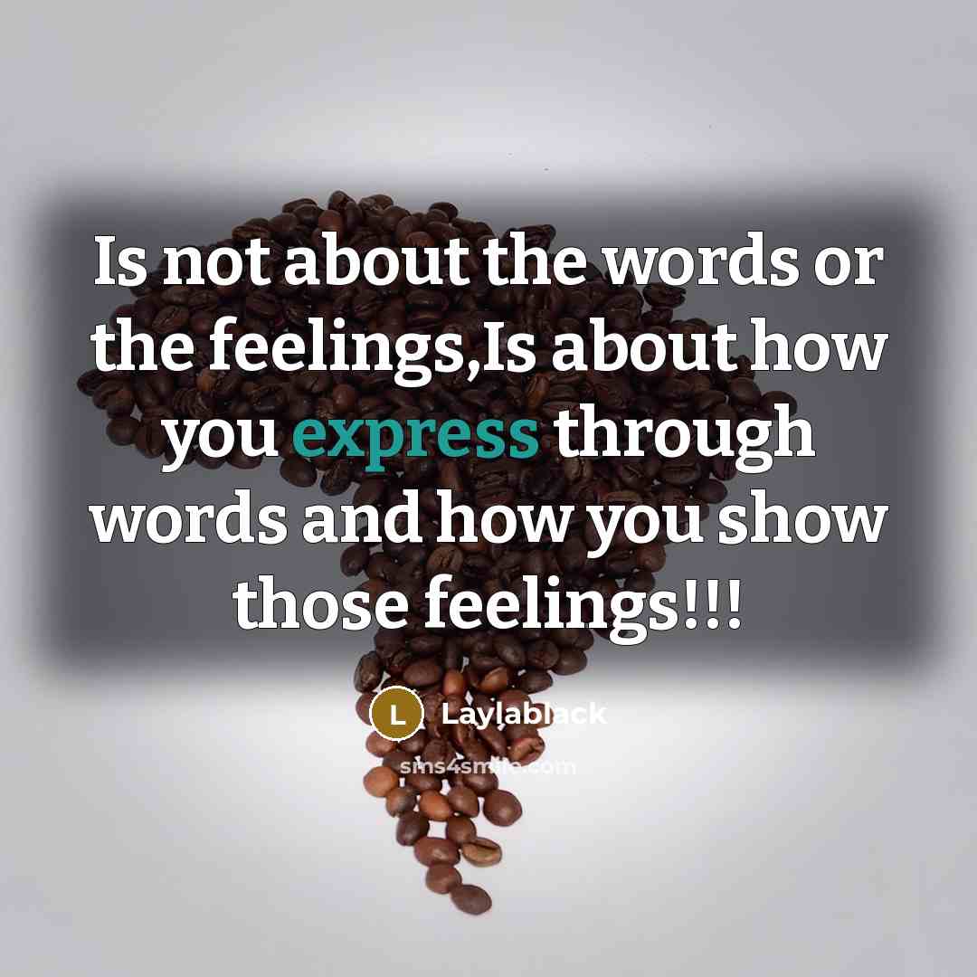 “Is not about the words or the feelings,Is about how…” quote by Laylablack