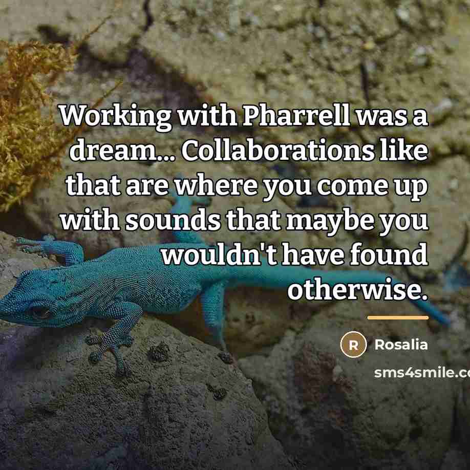 “Working with Pharrell was a dream... Collaborations like that are…” quote by Rosalia