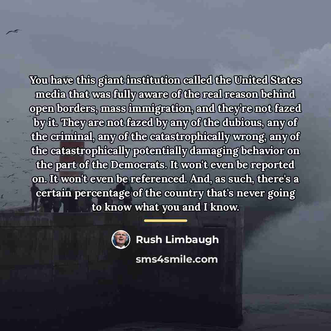“You have this giant institution called the United States media…” quote by Rush Limbaugh