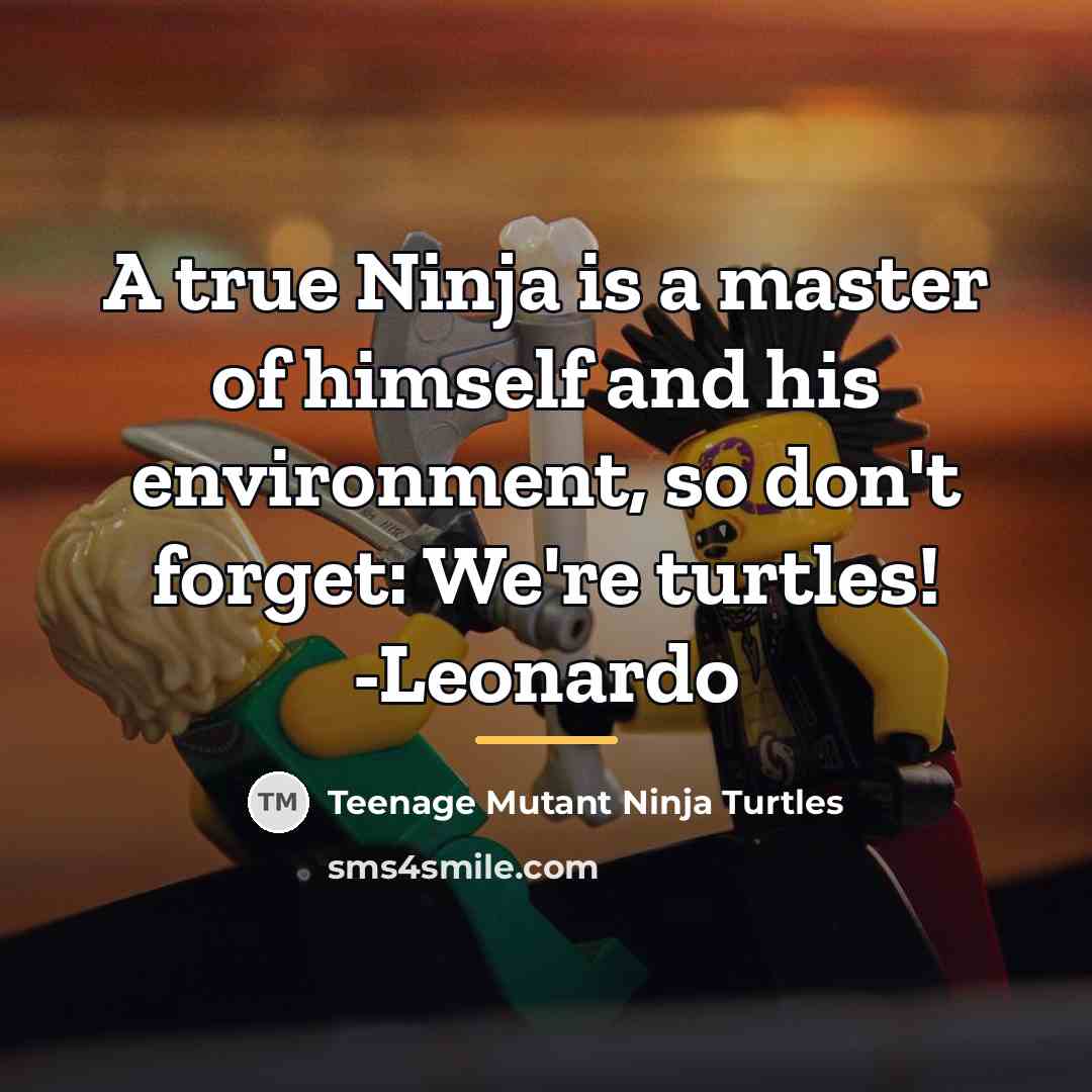 “A true Ninja is a master of himself and his…” quote by Teenage Mutant Ninja Turtles
