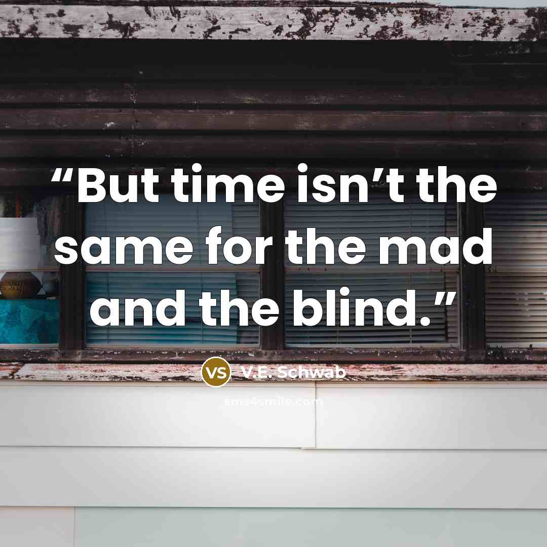 “But time isn’t the same for the mad and the blind.” quote by V.E. Schwab