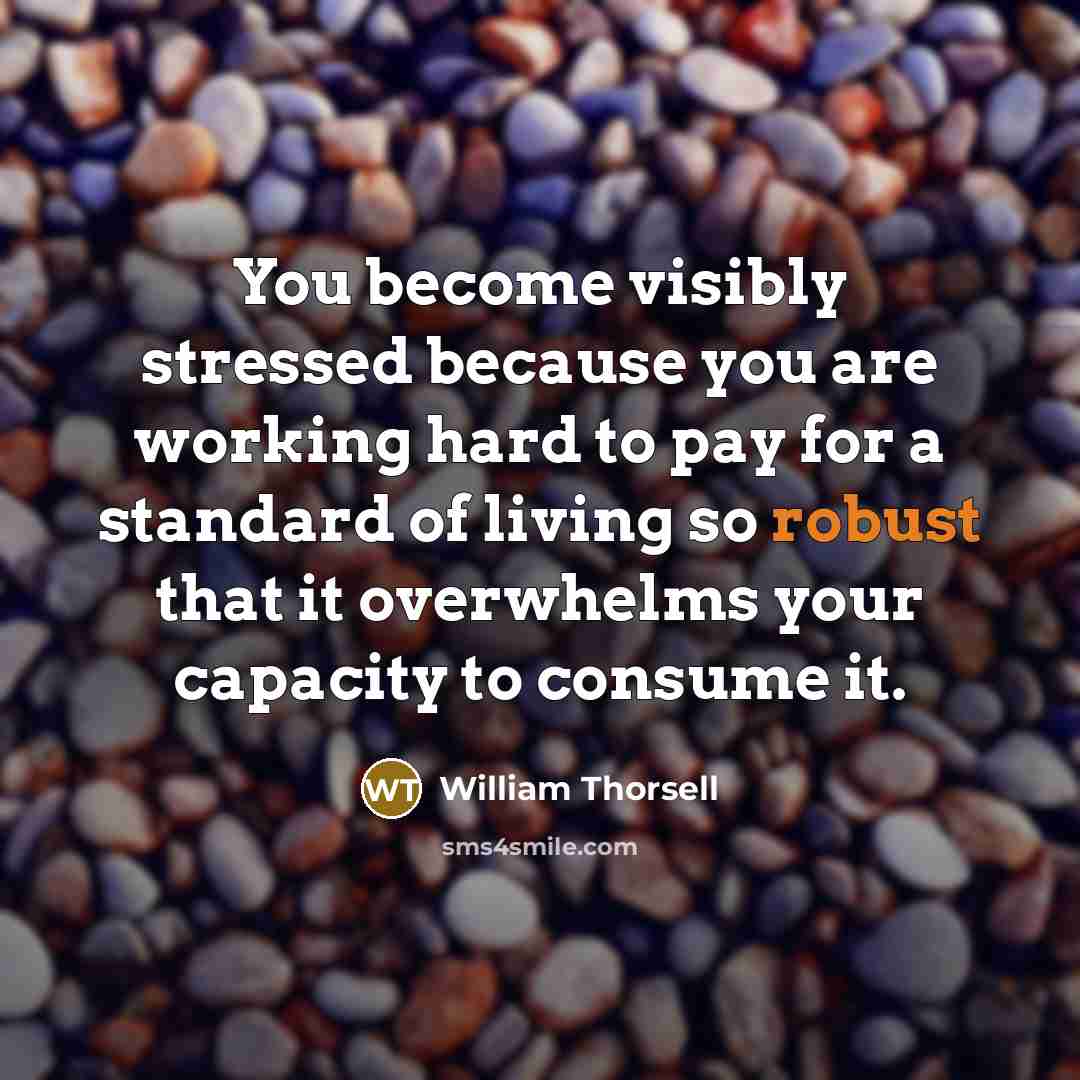 “You become visibly stressed because you are working hard to…” quote by William Thorsell