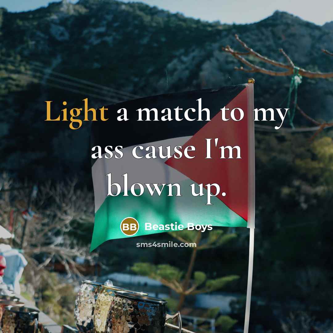 “Light a match to my ass cause I'm blown up.…” quote by Beastie Boys