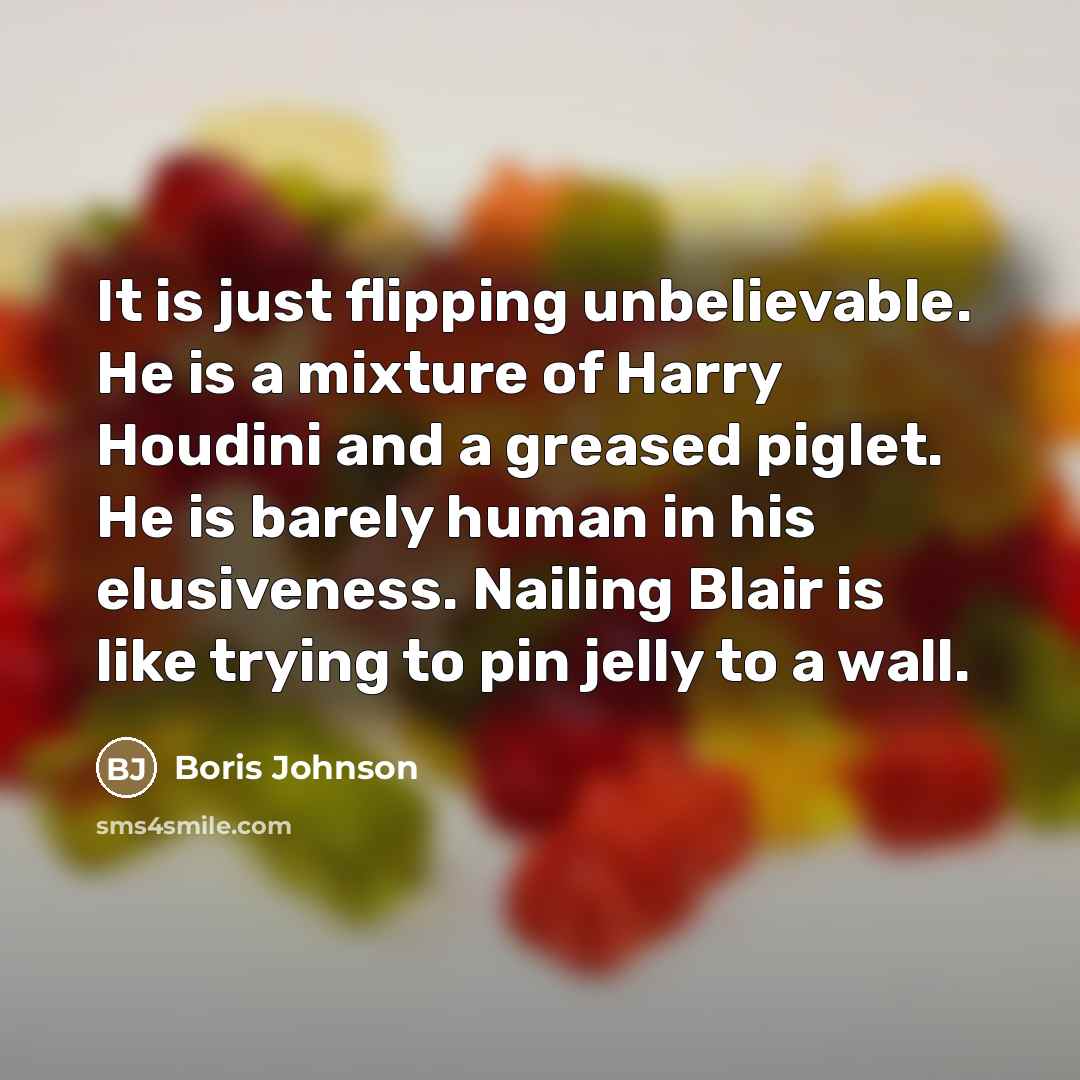 “It is just flipping unbelievable. He is a mixture of…” quote by Boris Johnson