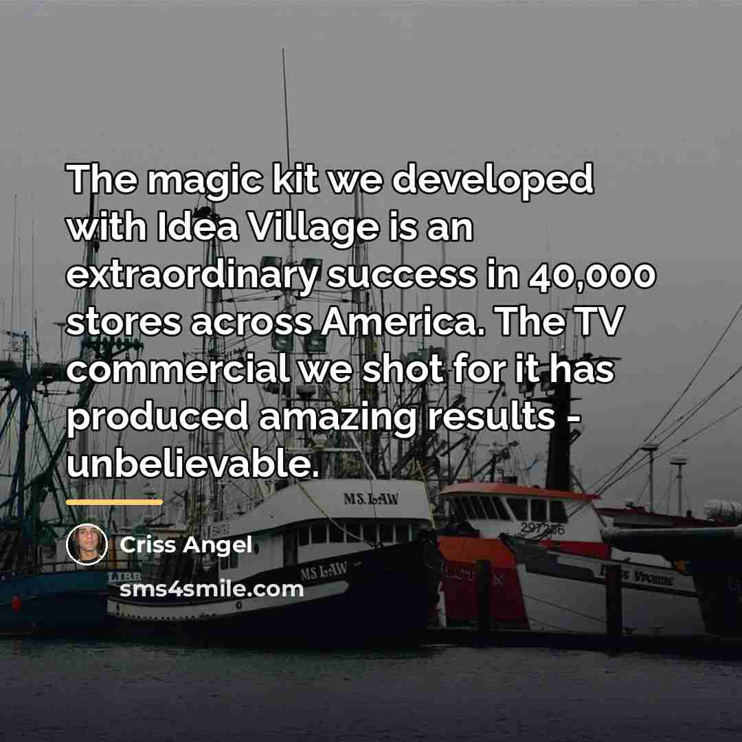 “The magic kit we developed with Idea Village is an…” quote by Criss Angel
