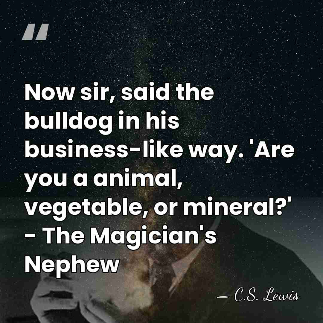 Now sir, said the bulldog in his business-like way. 'Are you a&hellip; - C.S. Lewis